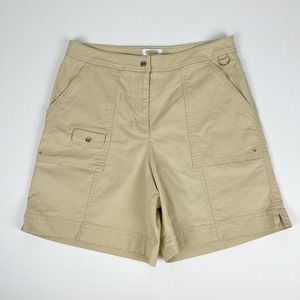 Vintage Talbots High Waisted Yellow Beige Cargo Stretch Womens Shorts